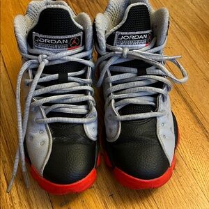 Jordan Black, Gray & Red Kids' Sneakers